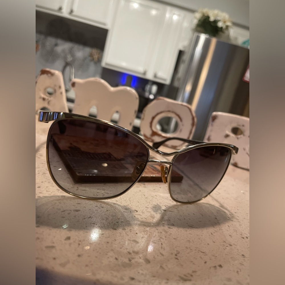 Dolce & Gabbana Gold Frame Sunglasses with Brown Gradient Lenses